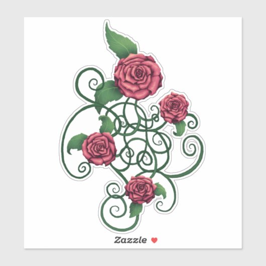 Sticker Rose Cartouche (Feuille)