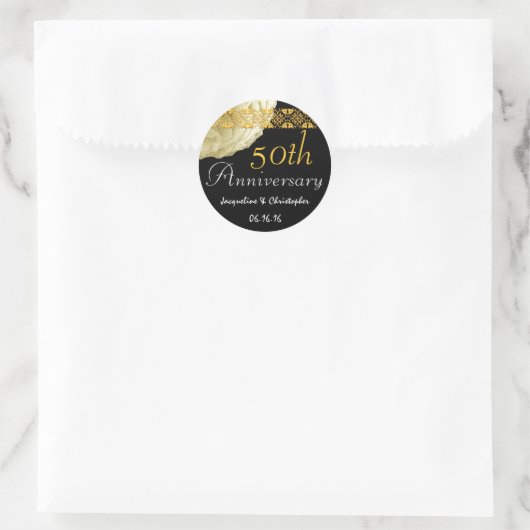 Sticker Rose CHAMPAGNE 50e anniversaire (Sac)