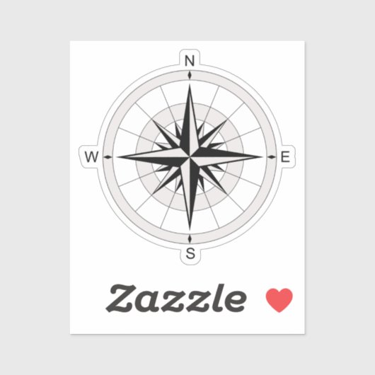 Sticker Rose Compass vintage (Feuille)