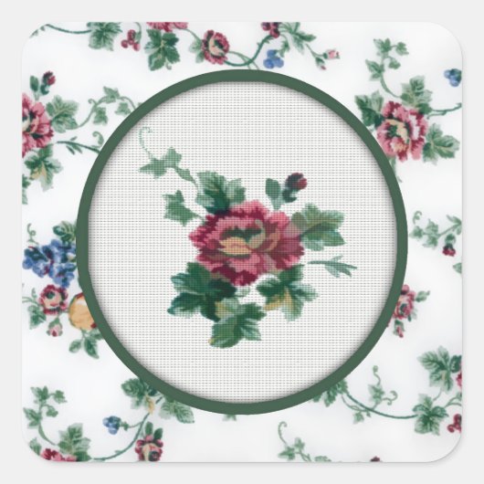 Sticker rose Cross Stitch (Devant)