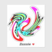 Sticker Rose d'amour divisé 4 (Feuille)