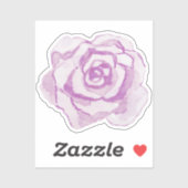 Sticker Rose d'aquarelle violet (Feuille)