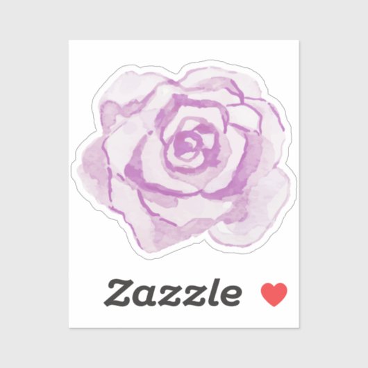 Sticker Rose d'aquarelle violet (Feuille)