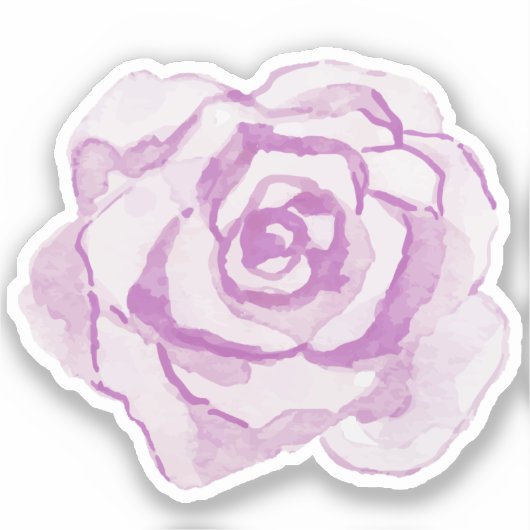 Sticker Rose d'aquarelle violet (Recto)