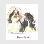 Sticker Rose de Saint Valentin Shih Tzu Vinyl (Feuille)