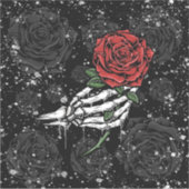 Sticker Rose de squelette offrant un glamour gothique noir (Devant)