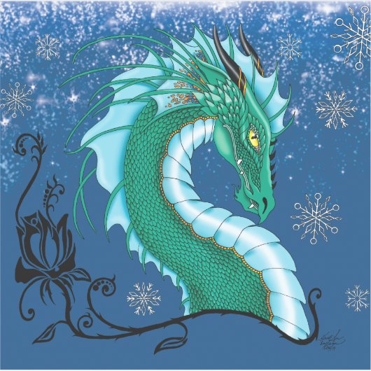 Sticker Rose d'hiver Dragon (Devant)