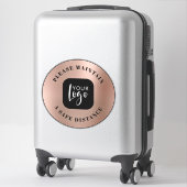 Sticker Rose Distance Sécuritaire Or Votre Logo Plancher (Sur valise)