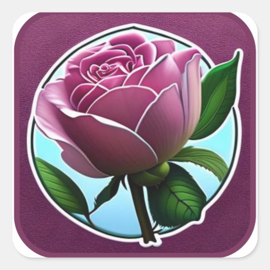 Sticker rose élégant pour cadeaux, ordinateurs por (Devant)