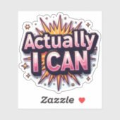 Sticker Rose En fait, je peux (Feuille)