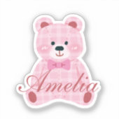 Sticker Rose En vichy Teddy (Recto)