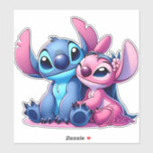 Sticker rose et bleu (Feuille)