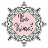 Sticker Rose et Mint vert Be Kind (Devant)