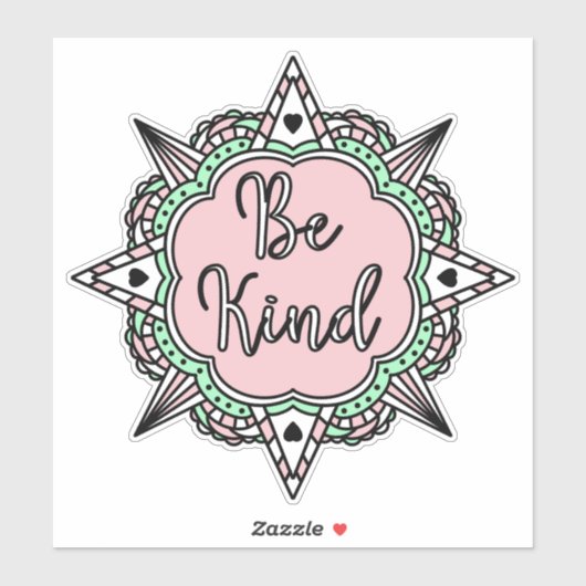 Sticker Rose et Mint vert Be Kind (Feuille)