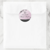 Sticker rose et noir Chic Floral Damask Sweet16 (Sac)