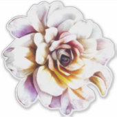 Sticker Rose Fleur Aquarelle Blanche (Devant)