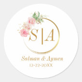 Sticker Rose floral et Mariage islamique or (Devant)