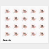 Sticker rose Gold 40 et Fabulous 40th Birthday (Feuille)