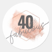 Sticker rose Gold 40 et Fabulous 40th Birthday (Devant)
