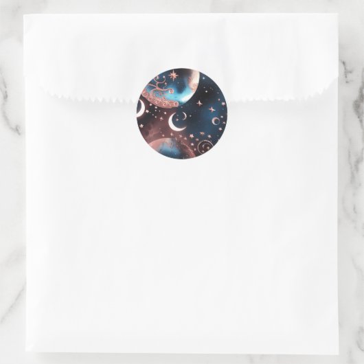 Sticker - Rose Gold Celestial Moon Design (Sac)