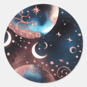 Sticker - Rose Gold Celestial Moon Design (Devant)