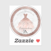 Sticker Rose Gold Diamond Sparkle Glam Quinceanera (Feuille)