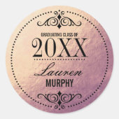 Sticker Rose Gold Faux Élégant Graduation (Devant)