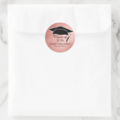 Sticker rose Gold Graduker Black Mortar Board (Sac)