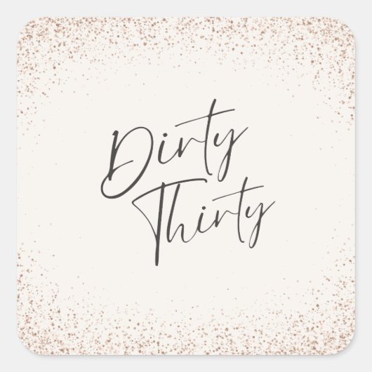 Sticker rose Gold Parties scintillant Dirty Trente (Devant)