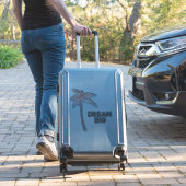 Sticker Rose Gold Tropical Parties scintillant Palm Tree D (Valise Insitu)