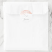 Sticker rose Gold Watercolor Bride et nom de chamb (Sac)