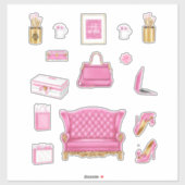 Sticker Rose High Fashion Femmes talons Purse & Accessoire (Feuille)