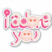 Sticker rose "i adore you" (Devant)