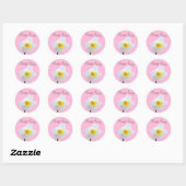 Sticker rose jappé blanc de printemps (Feuille)