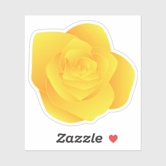 Sticker Rose jaune (Feuille)