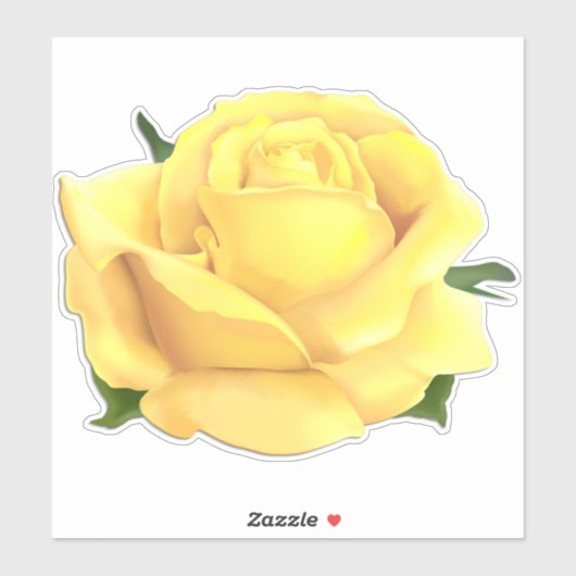 Sticker Rose jaune (Feuille)