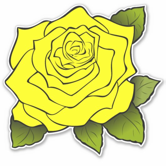 Sticker Rose jaune (Devant)