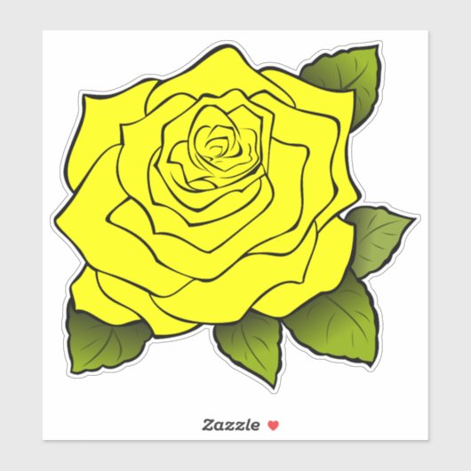 Sticker Rose jaune (Feuille)