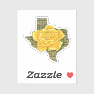 Sticker Rose Jaune Du Texas Motif Flower