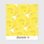 Sticker Rose jaune Motif Floral Fleur Printemps Abstrait (Feuille)