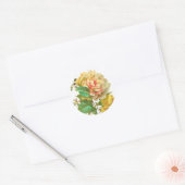 Sticker rose jaune vintage (Enveloppe)