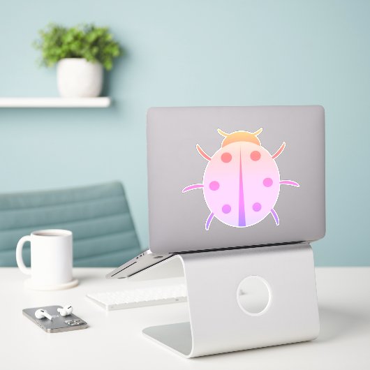 Sticker Rose Ladybug (Ordinateur portable sur le bureau)