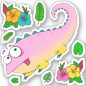 Sticker Rose le caméléon, jeu d'autocollants (Devant)