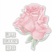 Sticker Rose Love Blooms Ici Art (Devant)