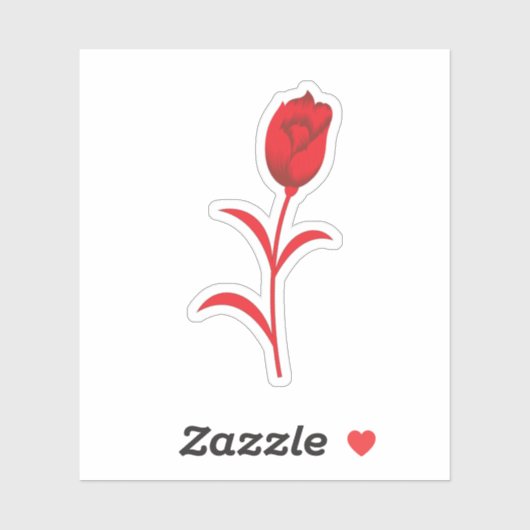 Sticker Rose Madder, Rouge lave, design floral (Feuille)