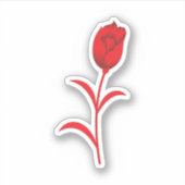 Sticker Rose Madder, Rouge lave, design floral (Devant)