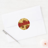 Sticker Rose mariage de automne Monogramme et Noms (Enveloppe)
