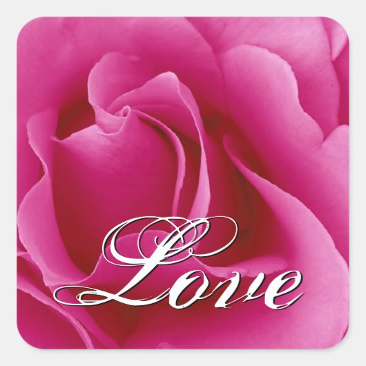 Sticker Rose Mariage rose LOVE (Devant)