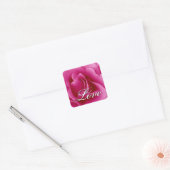 Sticker Rose Mariage rose LOVE (Enveloppe)