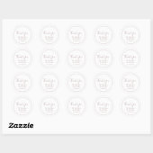 Sticker Rose minimal Merci Or Mariage Favor Sticke (Feuille)